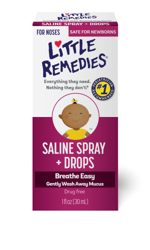 Using saline sale spray on newborn